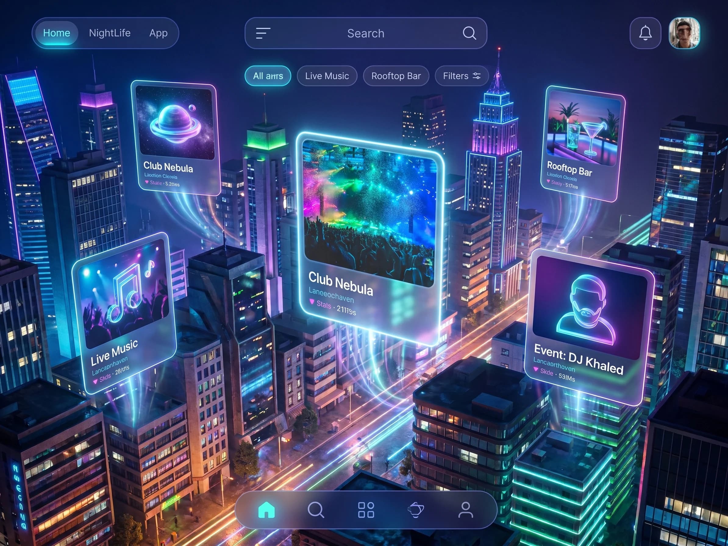 Hyperlocal Nightlife app screenshot